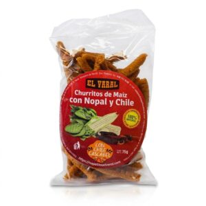 Churritos de Maiz con Nopal y Chile Cascabel
